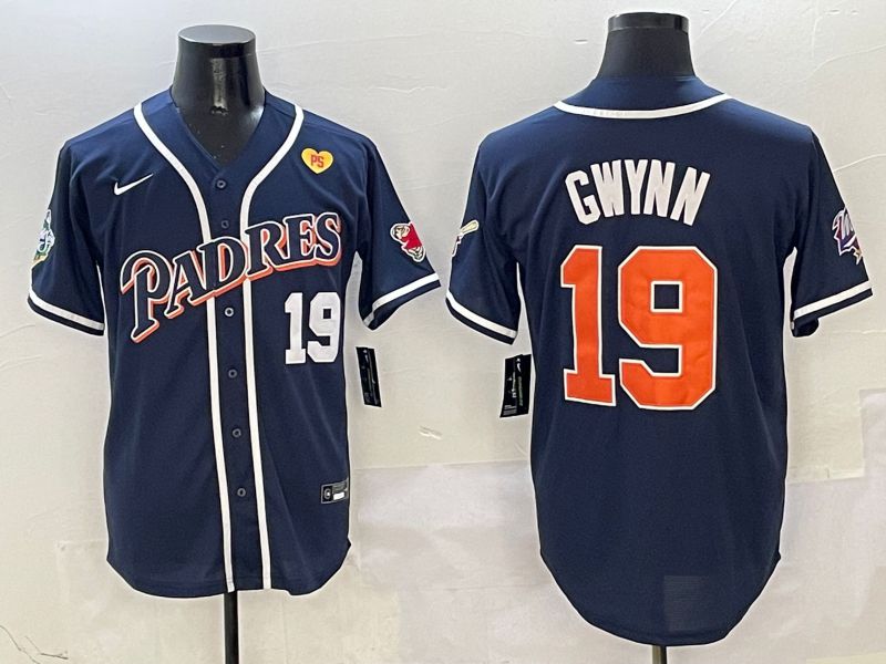 Men San Diego Padres #19 Gwynn Blue Game Nike 2025 MLB Jersey style 3